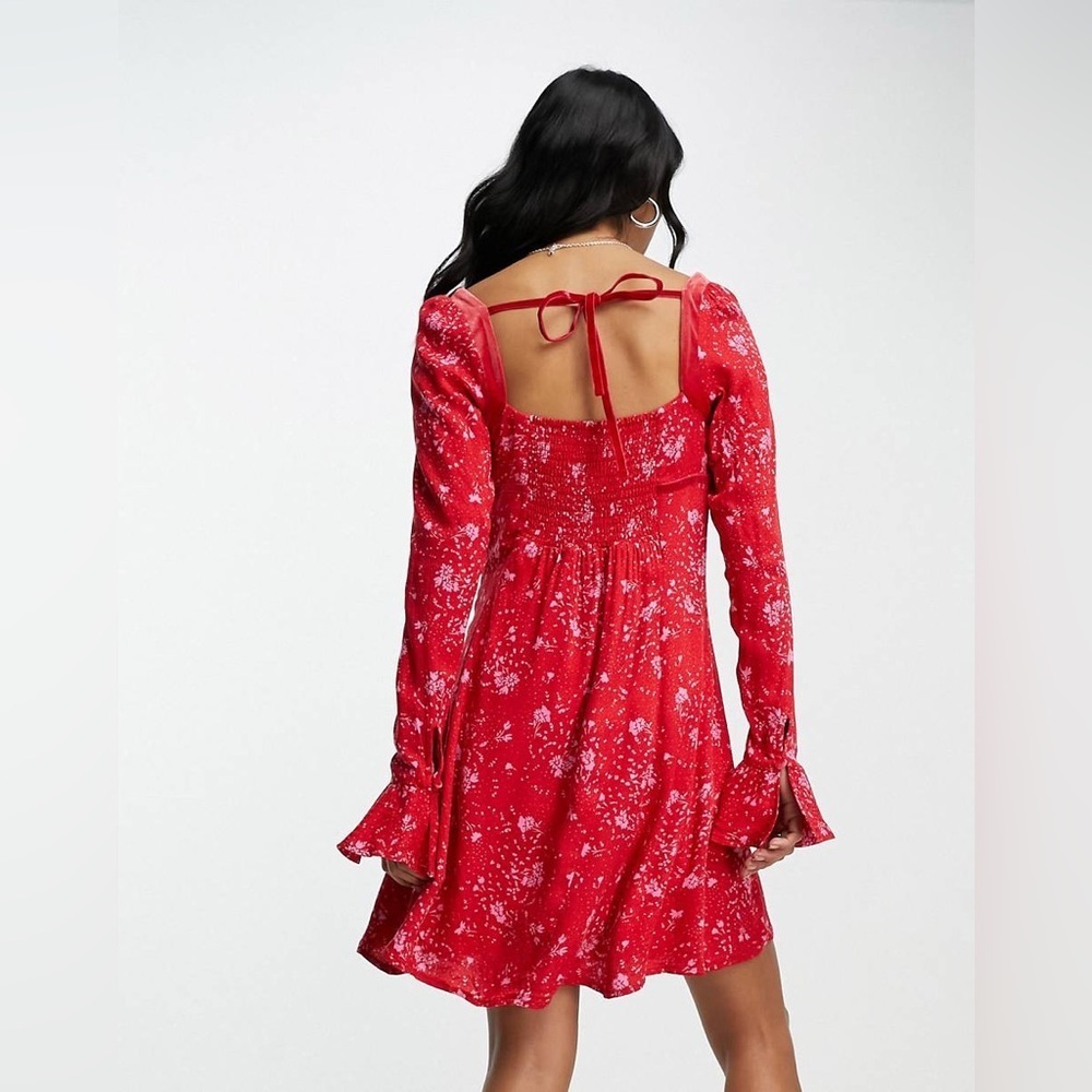 Free People Tess Floral Print Velvet Mini Dress - Picture 10 of 10